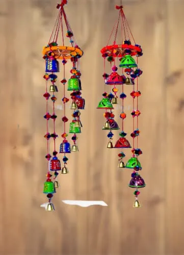PALPAL Umbrella round and bell round Door Hanging Wind Chimes home Decoration Item Set of 2(1umb-1bell-round)
