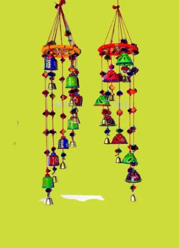 PALPAL Umbrella round and bell round Door Hanging Wind Chimes home Decoration Item Set of 2(1umb-1bell-round)