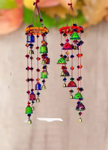 PALPAL Umbrella round and bell round Door Hanging Wind Chimes home Decoration Item Set of 2(1umb-1bell-round)