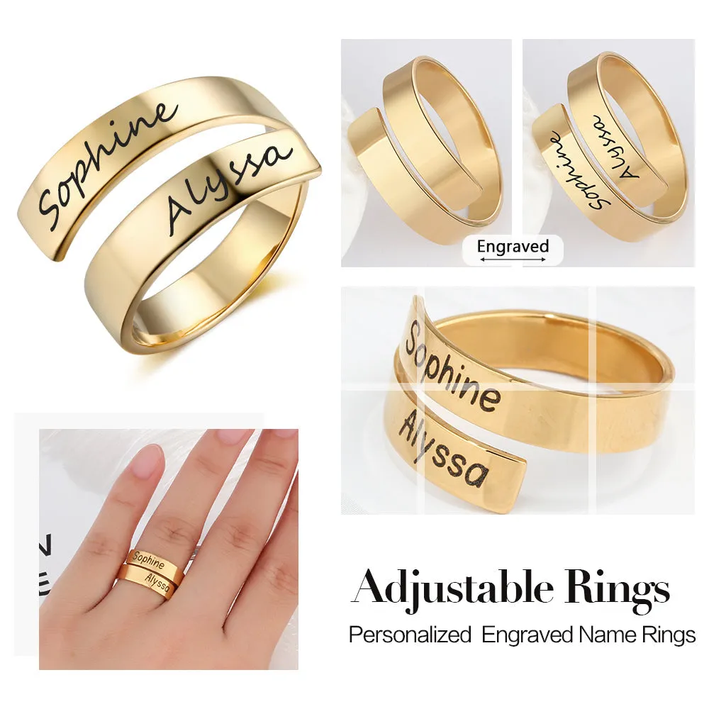 Personalized Couple Name Ring Gift For Her