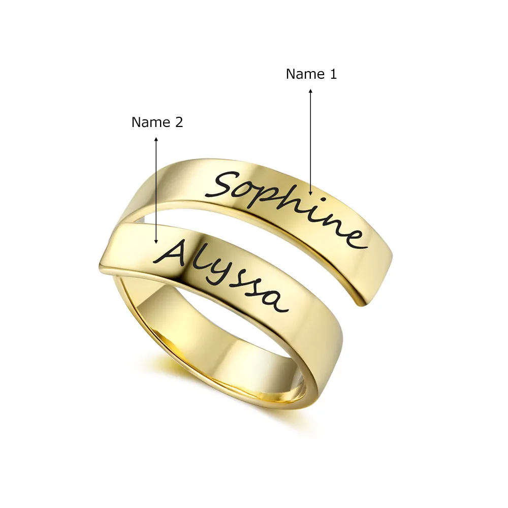 Personalized Couple Name Ring Gift For Her