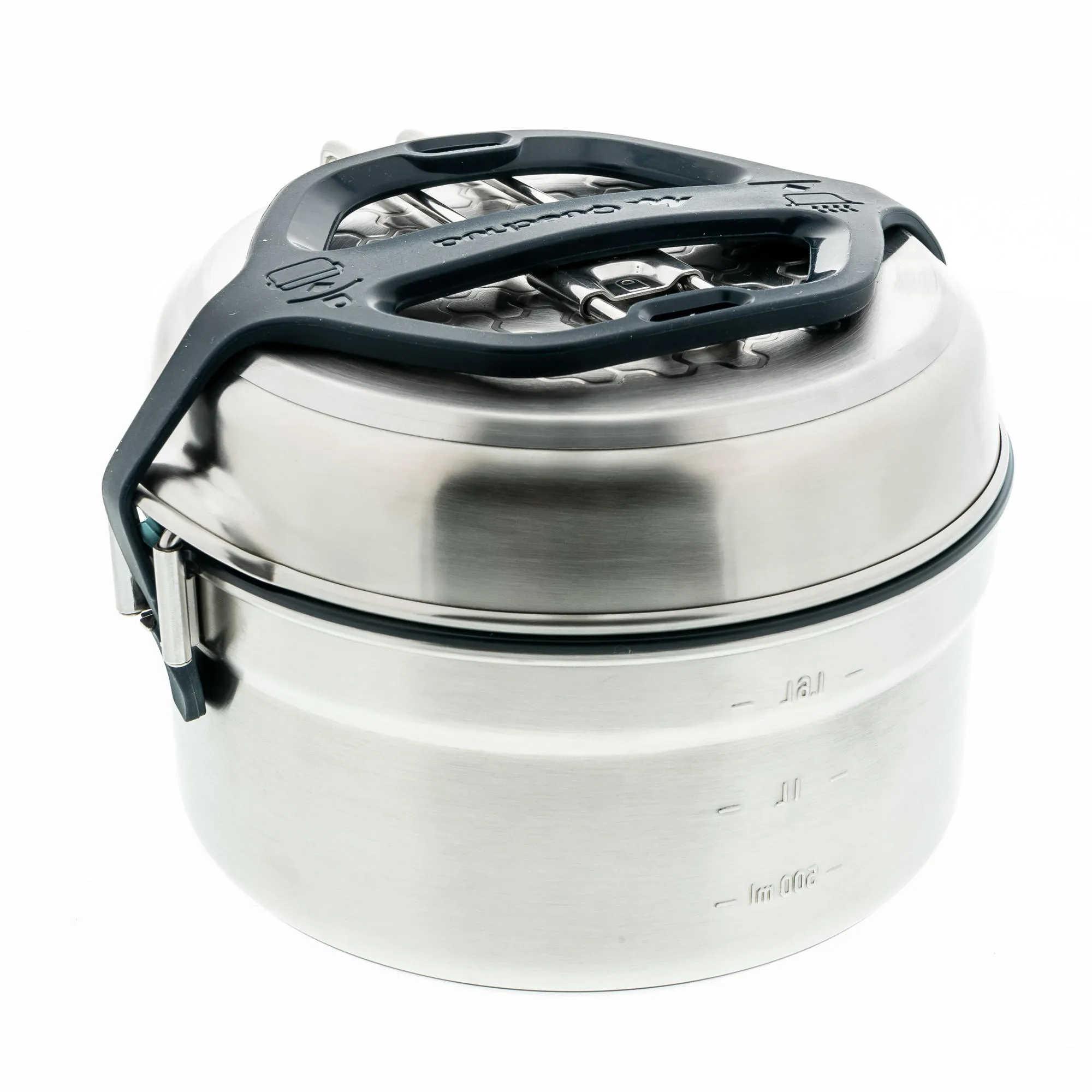 Quechua Non-Stick Stainless Steel 2-Person 14-Piece Camp Cookset 2.1 L