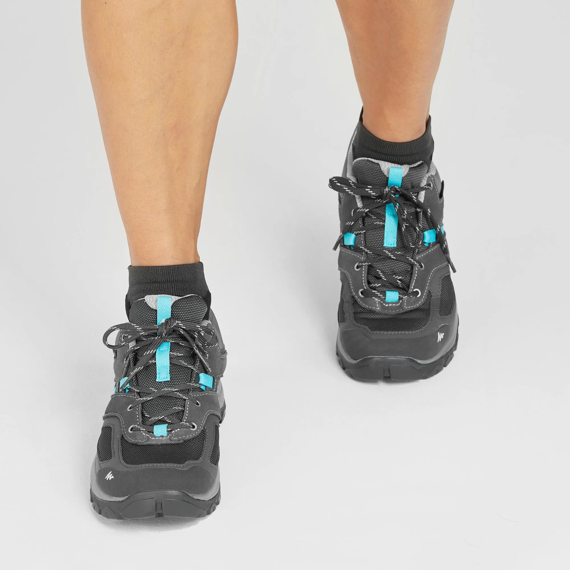 Quechua Women's Waterproof Mountain Walking Shoes - MH100 - Grey Blue