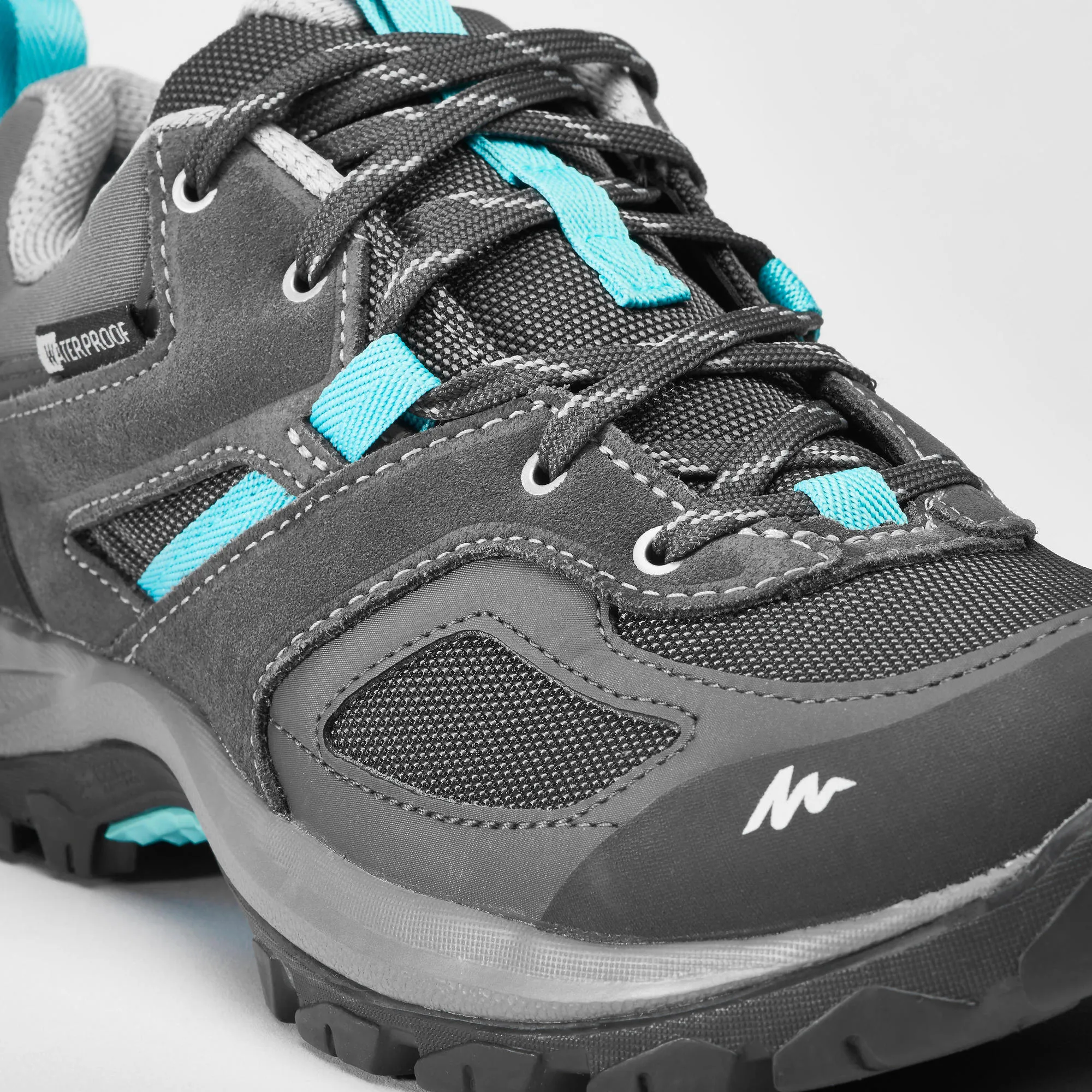 Quechua Women's Waterproof Mountain Walking Shoes - MH100 - Grey Blue