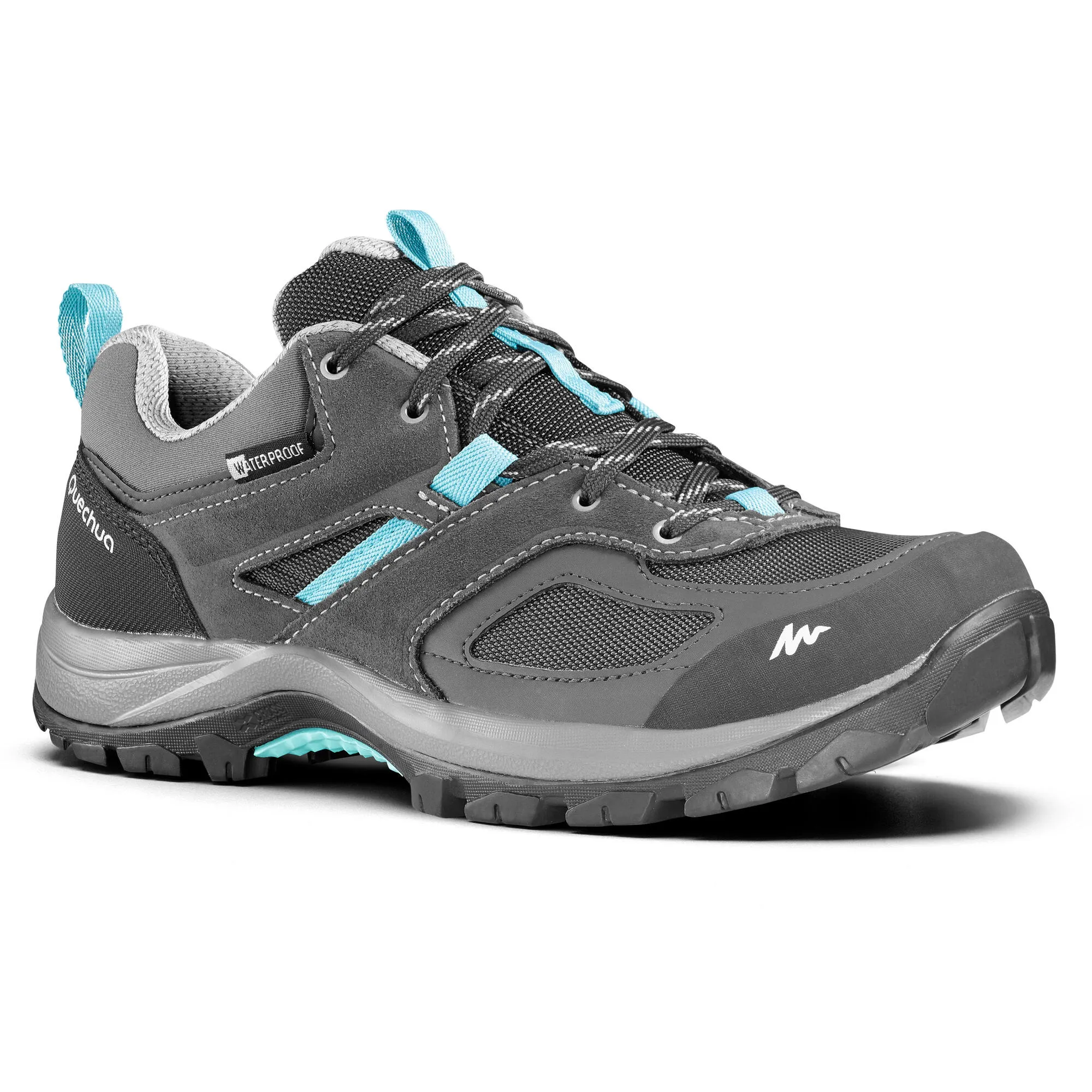 Quechua Women's Waterproof Mountain Walking Shoes - MH100 - Grey Blue
