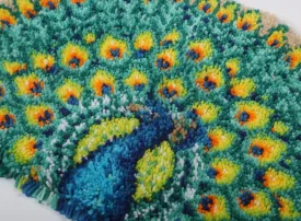 "Peacock" Latch Hook Rug Kit 48*78cm