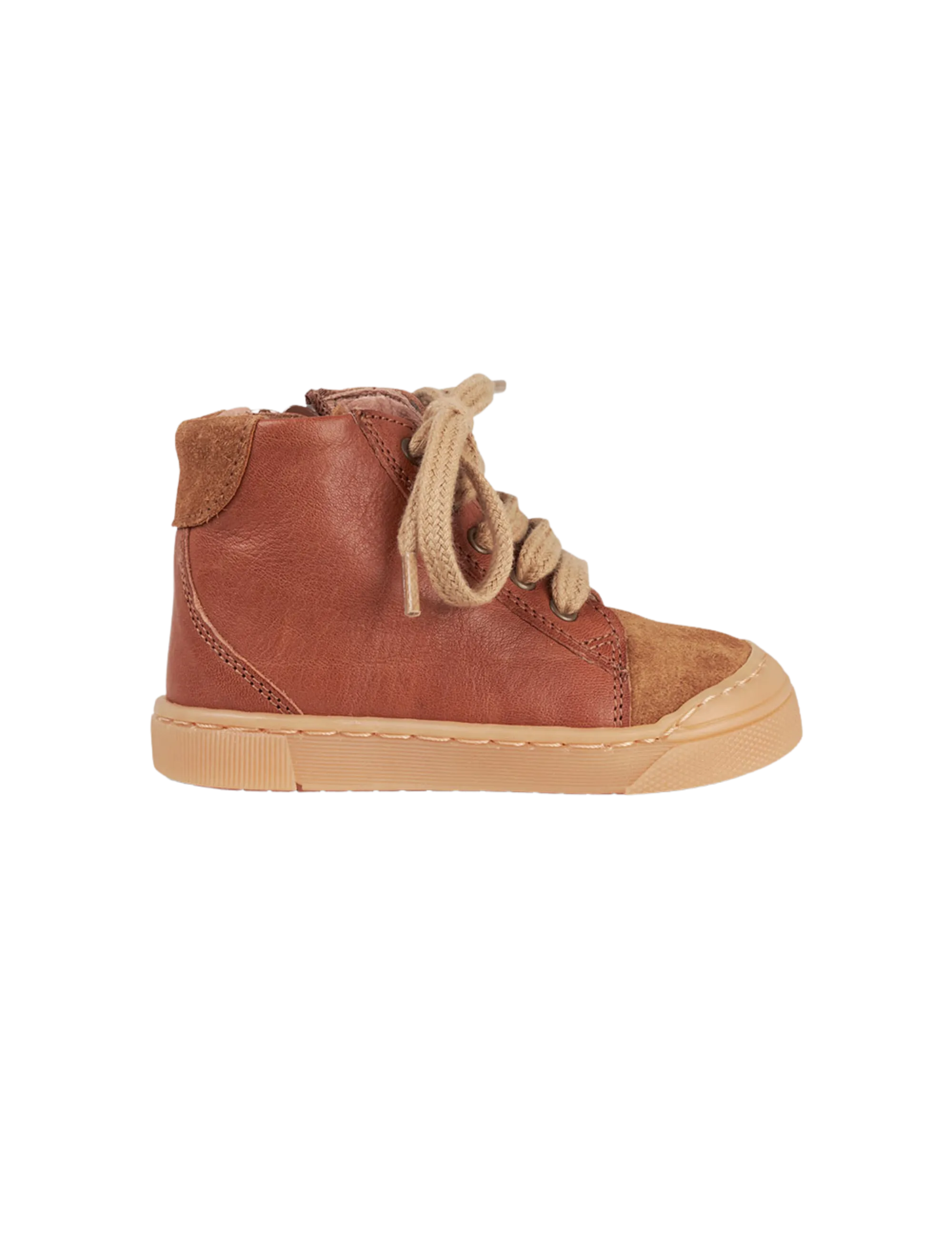 Cognac Sneaker-Style Booties