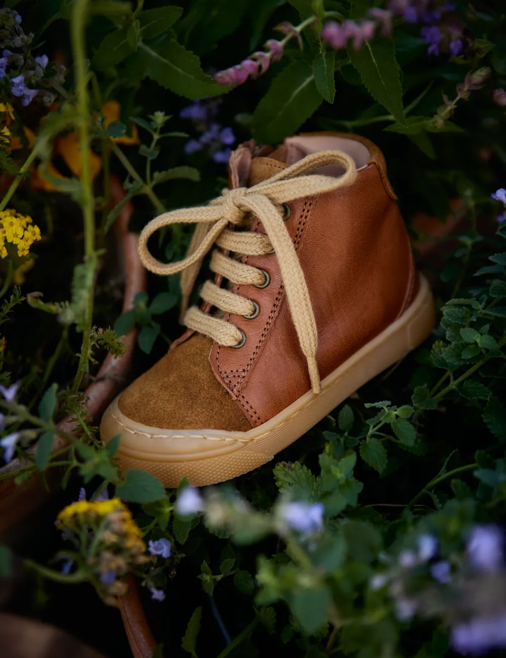 Cognac Sneaker-Style Booties