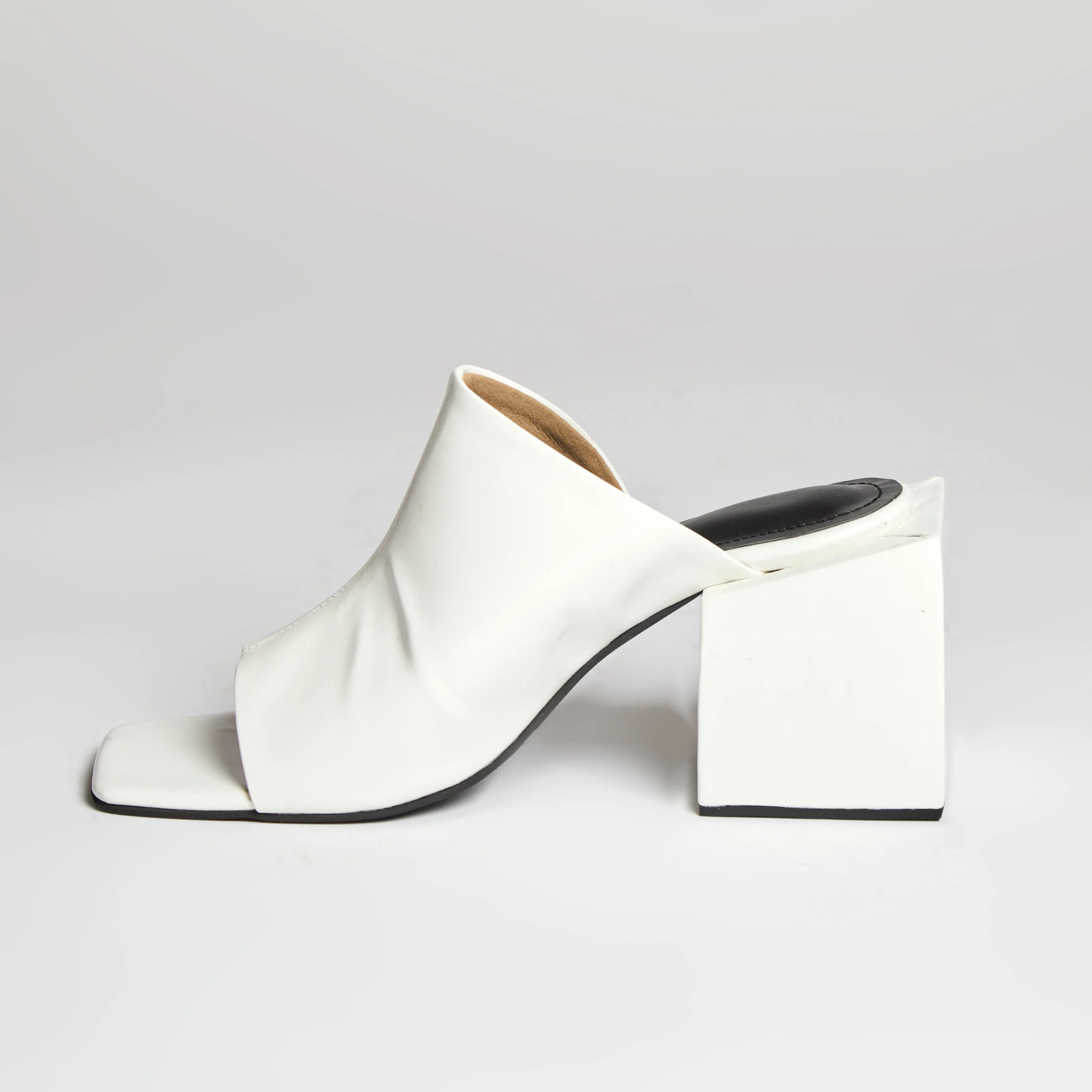 Square Block Heels (White)