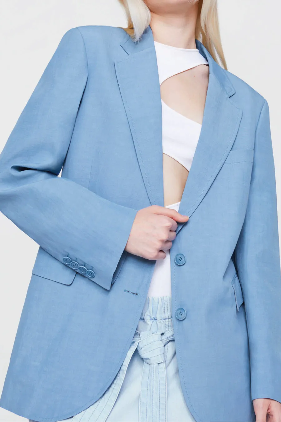 Stella McCartney Twill Tailoring Blazer - Cornflower Blue