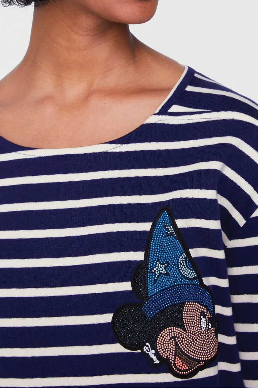 Stella McCartney x Disney Mickey Breton Stripe T-Shirt - White/ Blue
