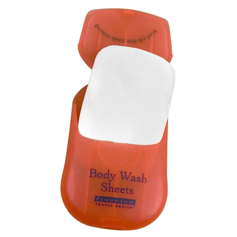 Travelon Body Wash Hand Bath Travel Slice Sheets Box Paper Soap 50 CT TSA Ok New