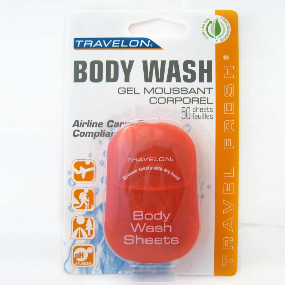 Travelon Body Wash Hand Bath Travel Slice Sheets Box Paper Soap 50 CT TSA Ok New