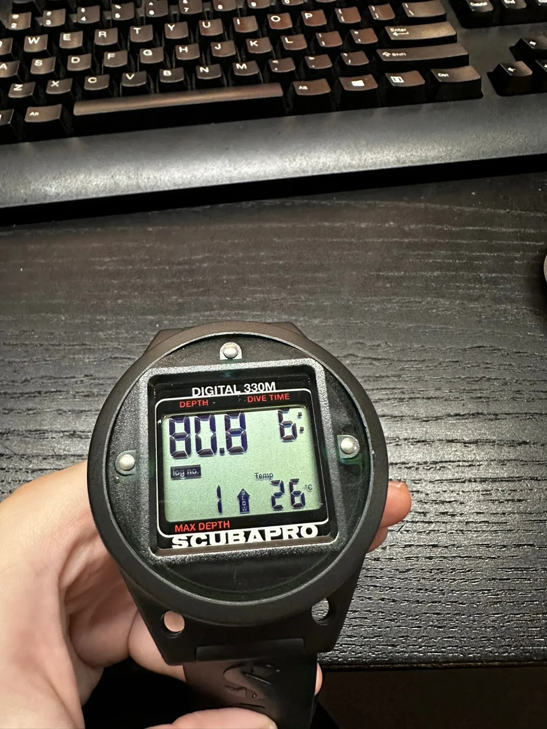 Used ScubaPro Digital 330 Wrist Depth Gauge, Metric