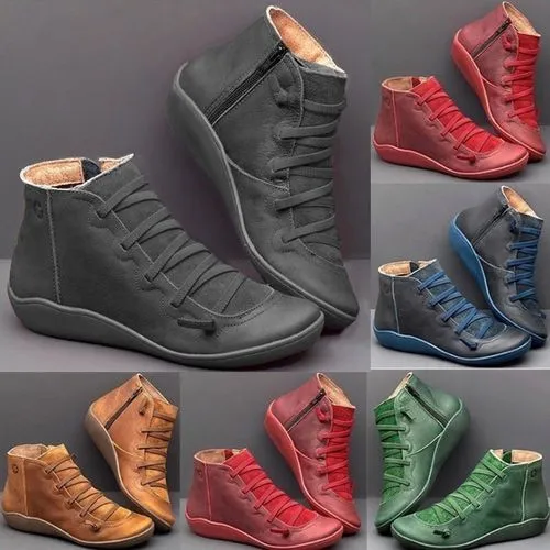 Vintage Strappy Ankle Boots for Women