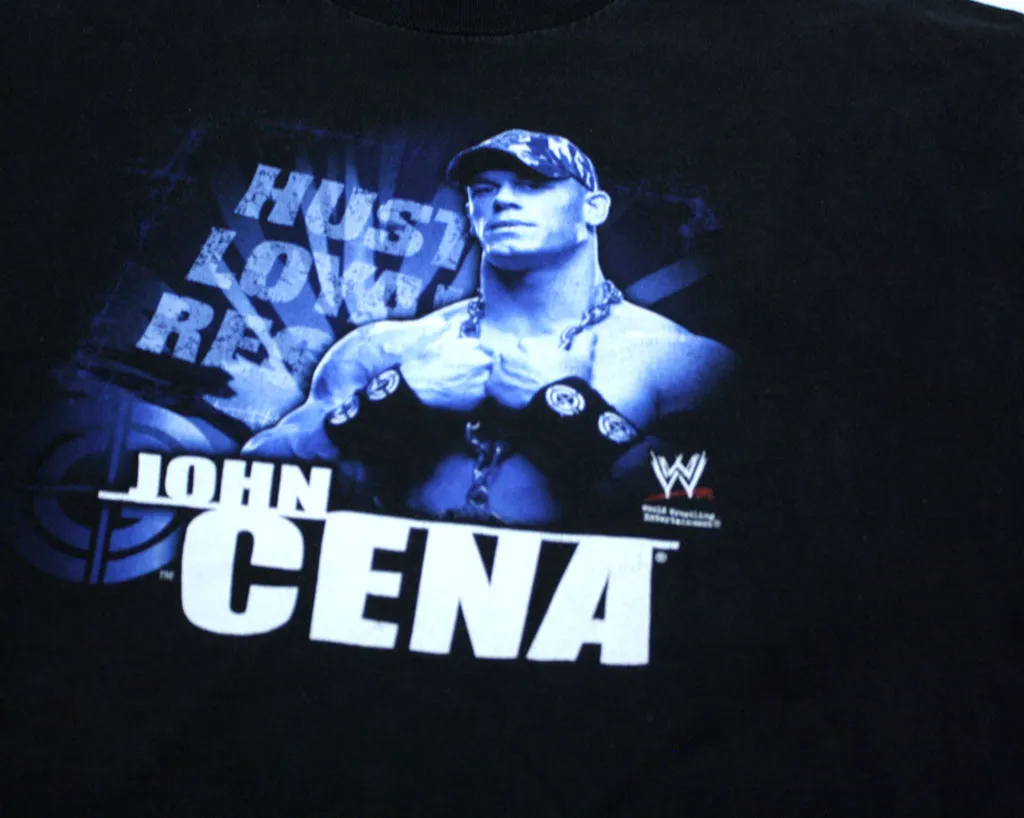 WWE JOHN CENA BLUE HUSTLE T-SHIRT XL